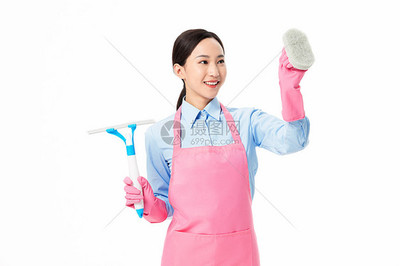 家政服务女性清洁玻璃形象